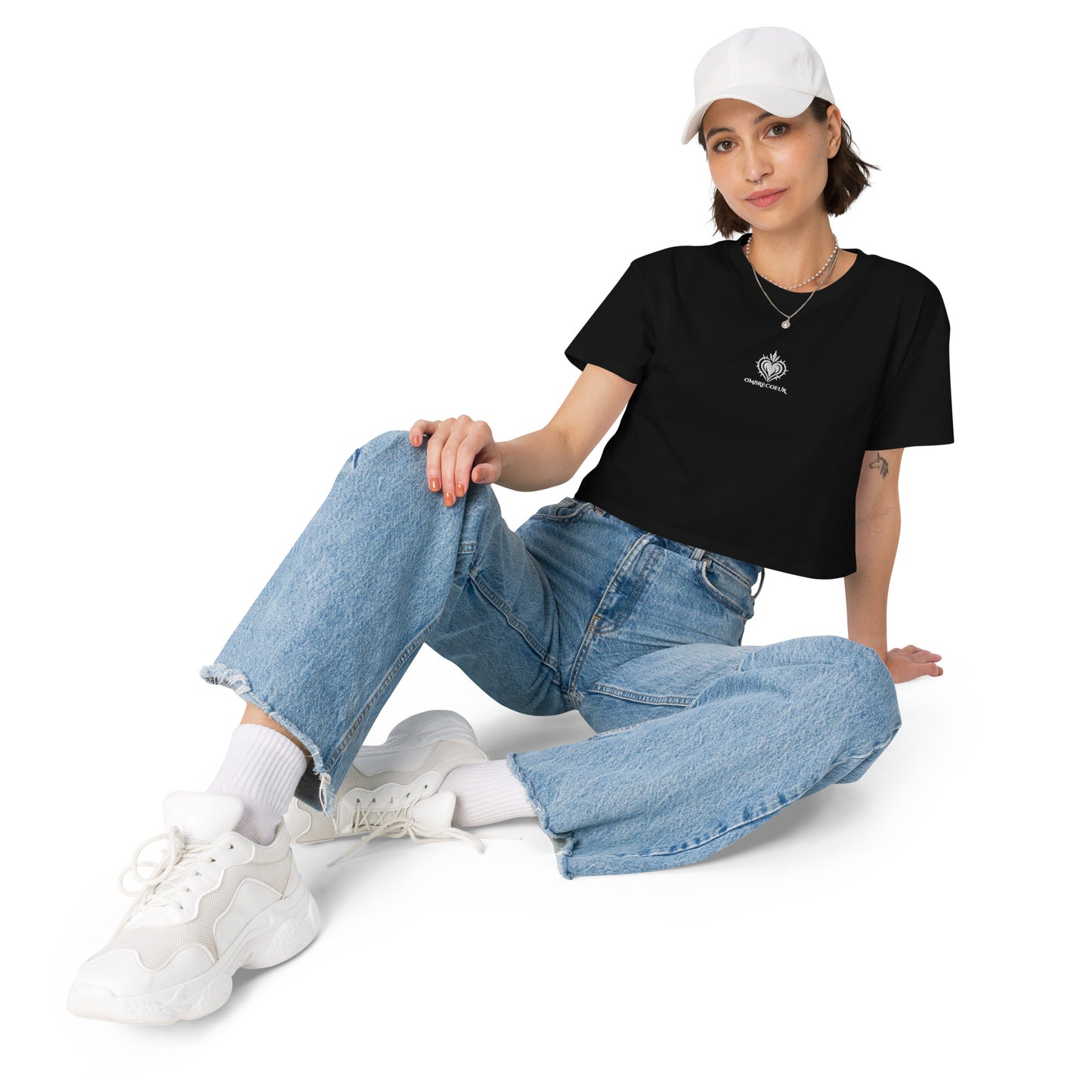 Crop Top – Broderie Blanche – OmbreCoeur